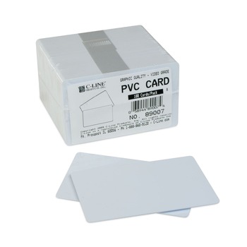 C-Line 3.38 in. x 2.13 in. PVC ID Badge Card - White (100/Pack)