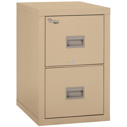 Office & Office Supplies | FireKing 2P1825-CPA Patriot 17.75 in. x 25 in. x 27.75 in. 1-Hour Fire Protection 2 Legal/Letter File Drawers Insulated Fire File - Parchment image number 0