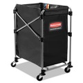 Cleaning Carts | Rubbermaid Commercial 1881749 4.98 cu ft. 20.33 in. x 24.1 in. x 34 in. Collapsible X-Cart - Black/Silver image number 0