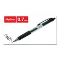 Office Jansan | Universal UNV39910 0.7 mm. Medium Comfort Grip Retractable Gel Pen - Black Ink, Clear/Black Barrel (36/Pack) image number 3