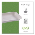 Food Trays, Containers, and Lids | Eco-Products EP-SCRC12NFA WorldView Vanguard 7 in. x 4.75 in. x 1 in. 12 oz. Sugarcane Fiber Rectangular Container - White (400/Carton) image number 9