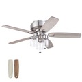 Ceiling Fans | Prominence Home 51669-45 52 in. Magonia Farmhouse Style Flush Mount LED Ceiling Fan with Light - Brushed Nickel image number 0