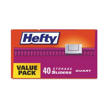 Hefty 8 in. x 7 in. 1-Quart Slider Stand and Fill Food Storage Bags - Clear (360/Carton)