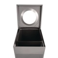 Trash & Waste Bins | Rubbermaid Commercial FGSC14EPLSM 16 gal. Designer Line Silhouettes Steel Waste Receptacle - Silver Metallic image number 3