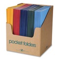 File Folders | Roaring Spring 50200 Accommodates (50) 11 in. x 8.5 in. Sheets Pocket Folder - Randomly Assorted Colors (100/Carton) image number 0