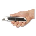 Knives | GreatNeck 12243 1.25 in. Blade 3.5 in. Plastic Handle Retractable Utility Knife - Black/Gray image number 3