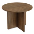  | Alera ALEVA7142WA 42 in. x 29.5 in. Valencia Round Conference Table with Legs - Modern Walnut image number 0