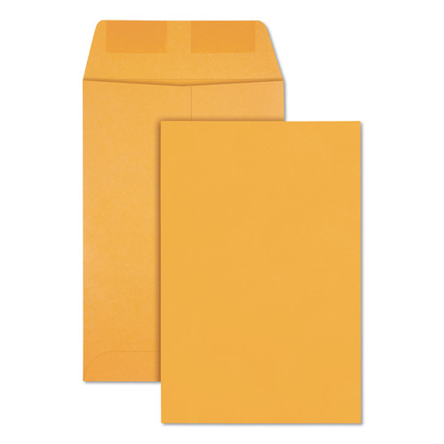 Office Jansan | Quality Park QUA40765 Catalog Envelope, #1, Square Flap, Gummed Closure, 6 X 9, Brown Kraft, 500/box image number 0