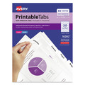 Office Jansan | Avery 16282 1.75 in. Wide 1/5-Cut Printable Plastic Tabs with Repositionable Adhesive - White (80/Pack) image number 0