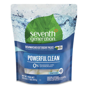DISH SOAPS | Seventh Generation SEV 22897 Free and Clear Natural Dishwasher Detergent Concentrated Packs (45-Packets/Pack)