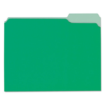 Universal UNV12302 1/3-Cut Tabs Letter Size Interior File Folders - Green (100/Box)