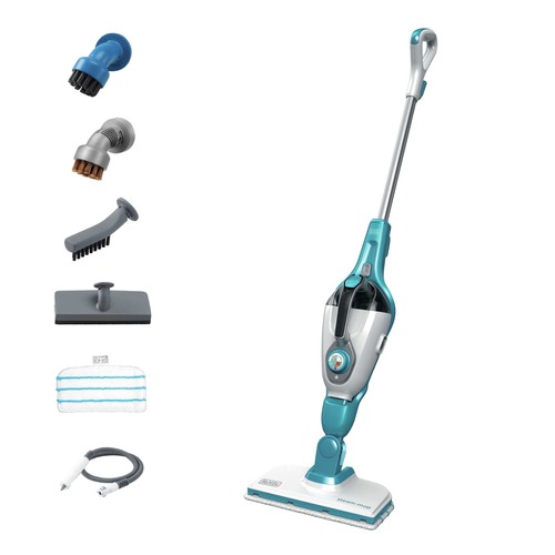 Mops | Black & Decker HSMC1321 120V 5-in-1 Electric Corded Steam Mop and Portable Steamer - Blue and White image number 0
