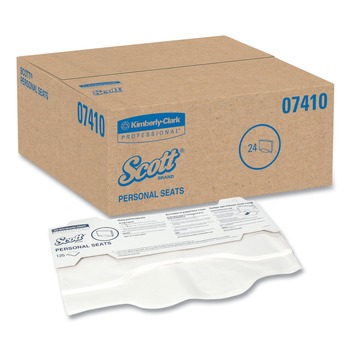 Scott Personal Seats 15 in. x 18 in. Sanitary Toilet Seat Covers - White (125/Pack)
