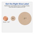 Office Jansan | Avery 22808 2.5 in. Diameter Print-to-the-Edge Labels - Round Brown Kraft (225/Pack) image number 5