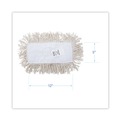 Mops | Boardwalk BWK1312 12 in. x 5 in. Cotton Dust Mop Head - White image number 3