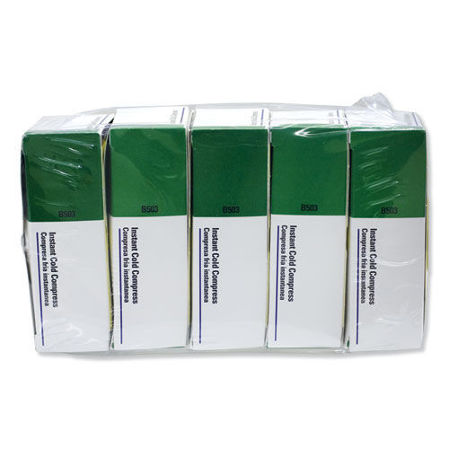 First Aid | First Aid Only B503-5 4 in. x 5 in. Instant Cold Compress (5/Pack) image number 0