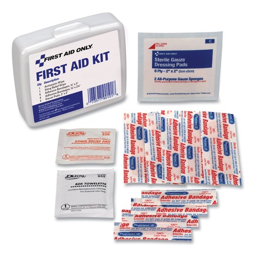 First Aid | PhysiciansCare by First Aid Only 90101-001 13-Piece Mini First Aid On the Go Kit with Plastic Case (1-Kit) image number 0