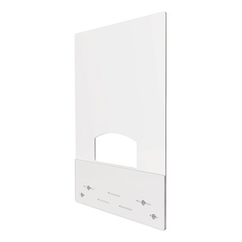 Deflecto 31.5 in. x 38 in. Acrylic Mounting Safety Barrier with Pass Thru - Clear (2/Carton)