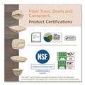 Food Trays, Containers, and Lids | World Centric TO-SC-U9T-LFP 9.3 in. x 9 in. x 3.3 in. 3-Compartment Paper Fiber Hinged Containers - Natural (300/Carton) image number 3