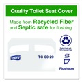 Office Jansan | Tork TC0020 14.5 in. x 17 in. Half-Fold Paper Toilet Seat Cover - White (250/Pack, 20 Packs/Carton) image number 6