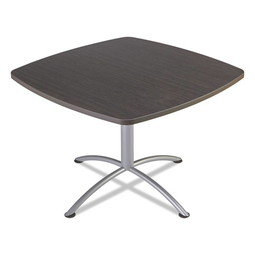  | Iceberg 69744 iLand 42 in. x 42 in. x 29 in. Square Top, Contoured Edges, Cafe-Height Table - Gray Walnut/Silver image number 0