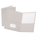 Office Jansan | Oxford 57505EE Twin-Pocket Folder Embossed Leather Grain Paper - Gray (25/Box) image number 0