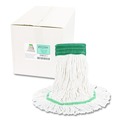 Cleaning & Janitorial Supplies | Boardwalk BWK502WHCT Super Loop Wet Mop Head with Cotton/Synthetic Fiber and 5 in. Headband - Medium, White (12/Carton) image number 0