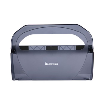 Boardwalk 17.25 in. x 3.13 in. x 11.75 in. Toilet Seat Cover Dispenser - Smoke Black