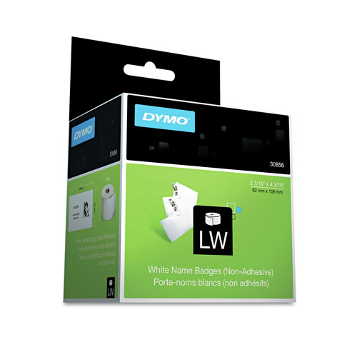 Labels | DYMO 30856 2.43 in. x 4.18 in. Name Badge Insert Labels - White (1/Box) image number 0