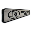Office Jansan | Cosco 098206 9 in. x 3 in. Employees Only Brushed Metal Office Sign - Silver image number 1