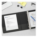 Office Jansan | Universal UNV20998 11 in. x 8.5 in. 5 in. Capacity 3 Rings Slant-Ring View Binder - Black image number 5