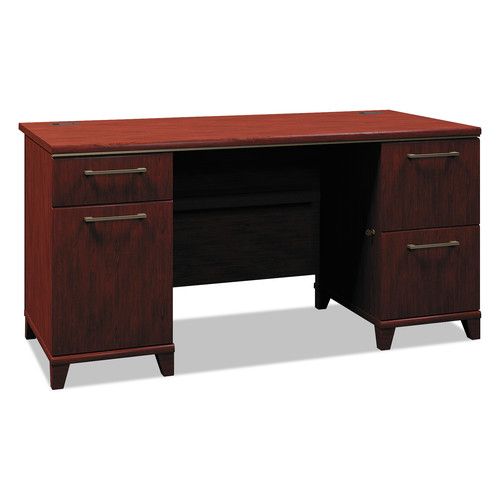  | Bush 2960ACSA2-03 Enterprise Collection 60 in. x 28.63 in. x 29.75 in. Double Pedestal Desk - Harvest Cherry image number 0