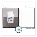 Office Jansan | Cambridge Limited 06100 11 in. x 8.5 in. 1-Subject Wide/Legal Rule Hardbound Notebook with Pocket - Black Cover (96 Sheets) image number 5