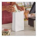 Food Service | Ross & Wallace Paper Products 120304500PK/BL 5 in. x 3.13 in. x 9.88 in. #4 Size Grocery Paper Bags - White (500/Bundle) image number 3
