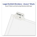 Office Jansan | Avery 01404 11 in. x 8.5 in. 26-Tab D Avery Style Preprinted Legal Exhibit Side Tab Index Dividers - White (25/Pack) image number 2