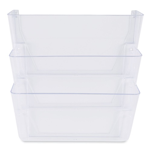 Office Jansan | Universal UNV53682 3-Pocket Wall File Starter Set - Letter Size, Clear (1-Set) image number 0