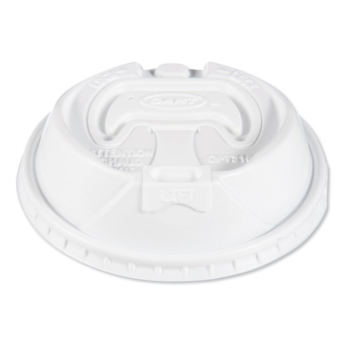 Cups and Lids | Dart OPT316 Optima Reclosable Lids for Paper Hot Cups fits 10 oz. - 24 oz. Cups - White (1000/Carton) image number 0