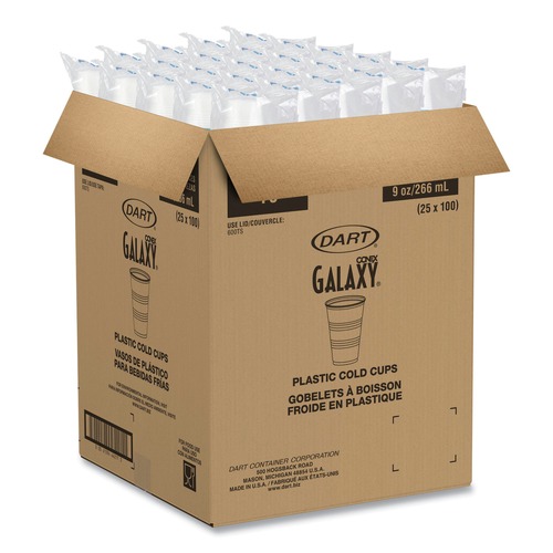 Facility Maintenance & Supplies | Dart Y9 9 oz. High-Impact Polystyrene Cold Cups - Translucent (2500/Carton) image number 0