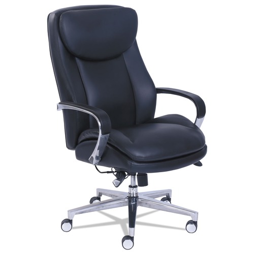 Office Jansan | La-Z-Boy 48957 20 in. to 23 in. Seat Height Commercial 2000 High-Back Executive Chair, Supports 300 lb - Black/Silver Base image number 0