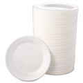 Cutlery | Dart 9PWQR 9 in. Diameter Plate Quiet Classic Laminated Foam Dinnerware - White (500/Carton) image number 1