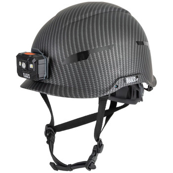 PROTECTIVE HEAD GEAR | Klein Tools 60515 Premium KARBN Pattern Non-Vented Class E Safety Helmet with Headlamp
