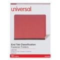Office Jansan | Universal UNV10320 2 Dividers 6 Fasteners 6-Section Deluxe Pressboard End Tab Classification Folders - Letter Size, Bright Red (10/Box) image number 1