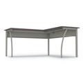 Cleaning & Janitorial Supplies | Linea Italia LITTR737MOC Trento Line 59.13 in. x 59.13 in. x 29.5 in. L-Shaped Desk - Mocha/Gray image number 4