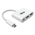 Office Electronics & Batteries | Tripp Lite U444-06N-H4U-C 3 in. USB-A/USB-C PD Charging Ports USB 3.1 Gen 1 USB-C to HDMI 4K Adapter - White image number 0
