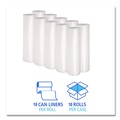 Cleaning & Janitorial Supplies | Boardwalk X7658SCKR01 38 in. x 58 in. 1.1 mil 60 gal. Recycled Low-Density Polyethylene Can Liners - Clear (100/Carton) image number 3
