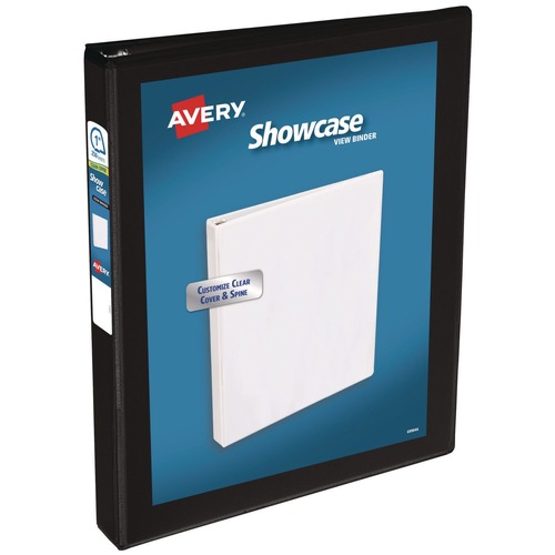 Office Jansan | Avery 19600 11 in. x 8.5 in. 3 Rings 1 in. Capacity Showcase Economy View Binders with Slant Rings - Black image number 0