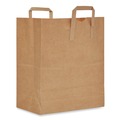 Food Service | Paper Bags & Sacks HB70NP3CLG 12 in. x 7 in. x 17 in. 1/7 BBL Size Flat Handles Bag - Kraft (300/Bundle) image number 1