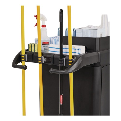 Utility Carts | Rubbermaid Commercial 2202589 Resin QuickClips for Rubbermaid Commercial FG618900BLA/2202581 - Black (6/Carton) image number 0