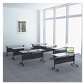  | Alera ALEVA737260BK Valencia 57.88w x 19.75d x 28.5h Flip Training Table Base with Modesty Panel - Black image number 5