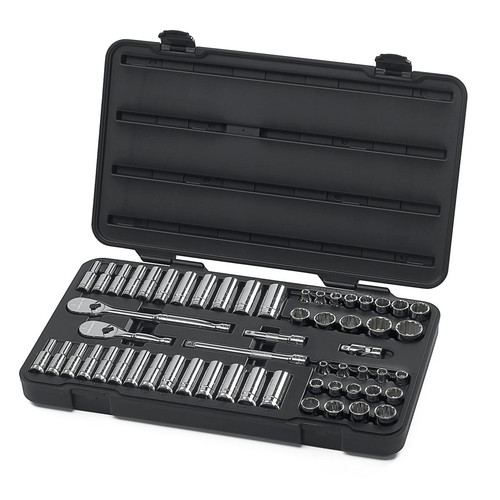 GearWrench 80551 57-Piece SAE/Metric 3/8 in. Drive 12 Point Socket and Wrench Set image number 0